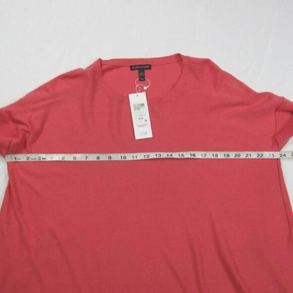 Eileen Fisher Medium Swing Knit Top Tencel Pink Long Sleeve NEW WITH TAGS - Picture 9 of 11
